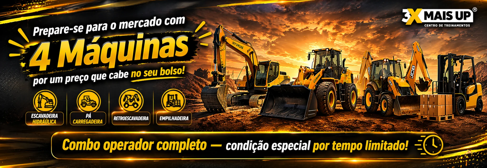 Combo operador completo com quatro máquinas