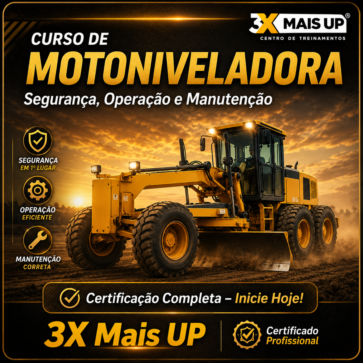 Curso de motoniveladora da 3X MAIS UP
