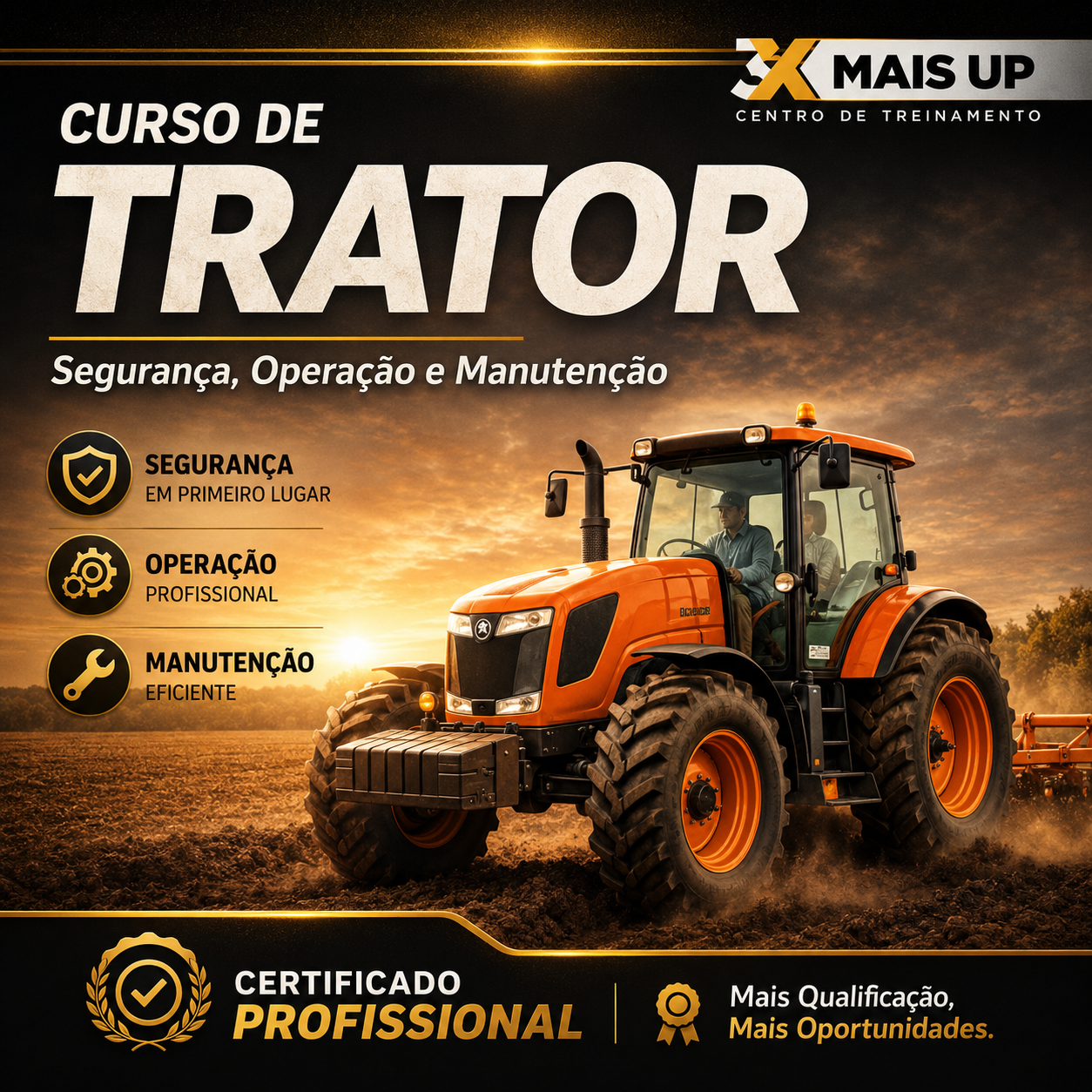 Curso de trator agrícola da 3X MAIS UP